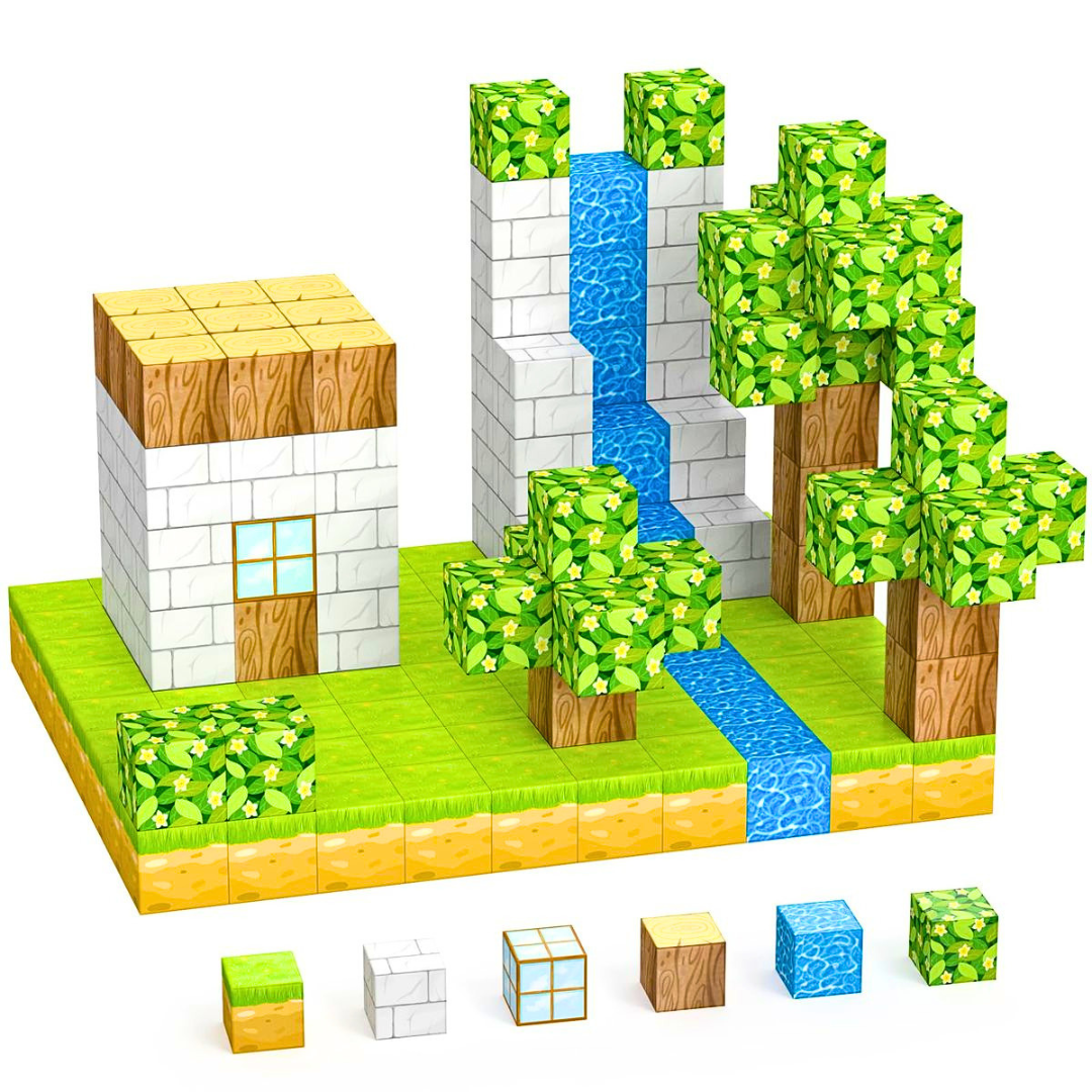 Minecraft Magnetne Kocke za Gradnju (100 delova) – STEM Edukativna Igračka za Decu