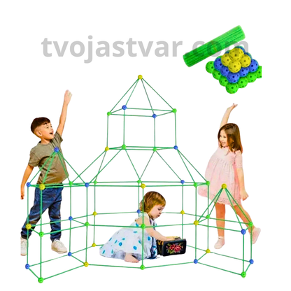 Kreativni 3D Konstruktor – 240 Delova za Izgradnju Tvrđava i Kućica (STEM Igračka 3+)
