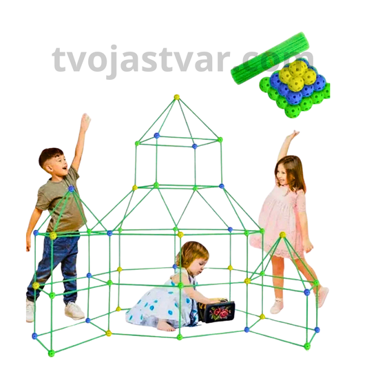Kreativni 3D Konstruktor – 240 Delova za Izgradnju Tvrđava i Kućica (STEM Igračka 3+)
