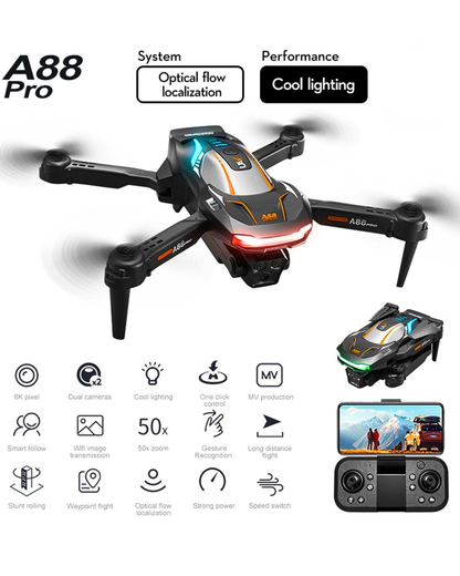 Dron A88 sa HD kamerom i WiFi kontrolom – Sklopivi Mini Dron za Snimanje iz Vazduha