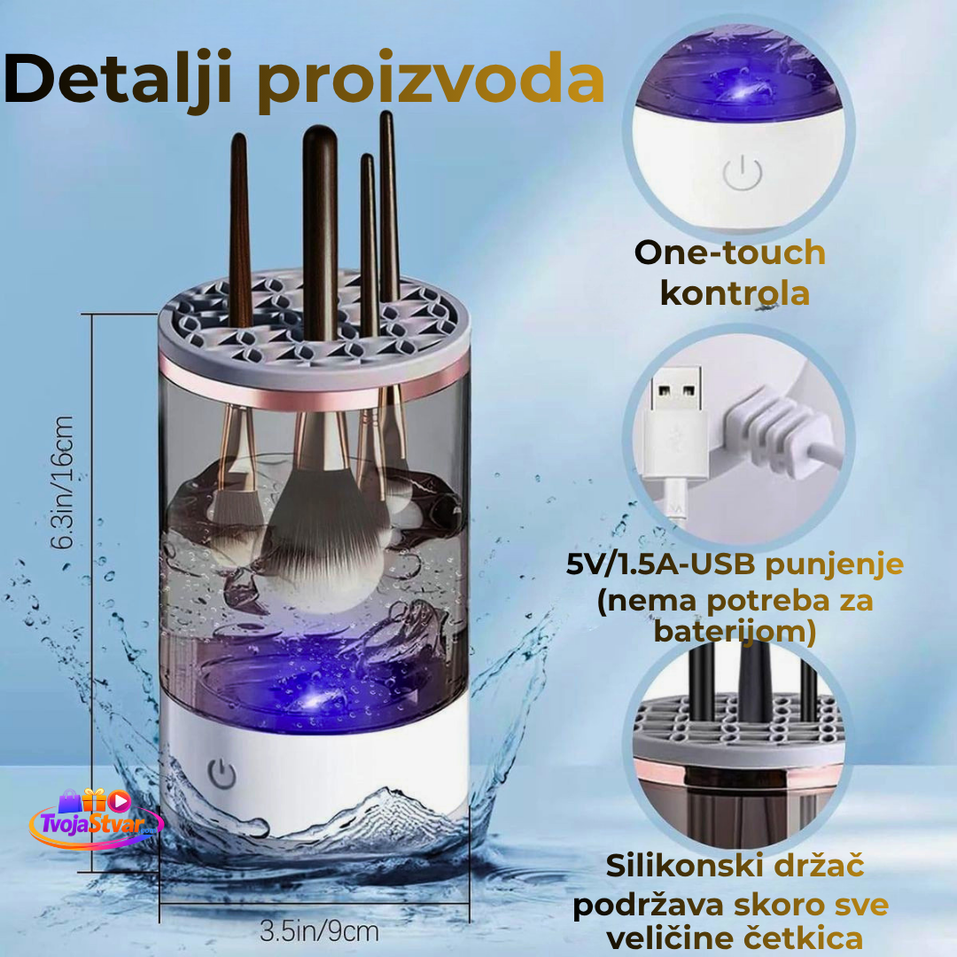 Električni čistač četkica za šminku -Dubinsko čišćenje bez bakterija