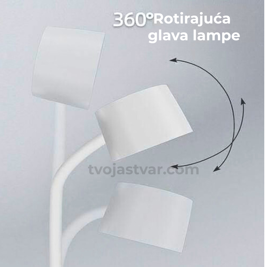 Multifunkcionalna LED Stona Lampa 4-u-1 – Bežični Punjač, Bluetooth Zvučnik i Digitalni Sat