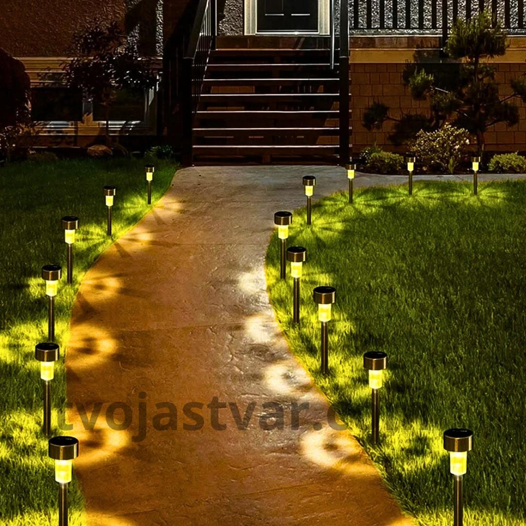Solarne LED baštenske lampe (10 kom) – Automatsko osvetljenje za staze, dvorište i baštu