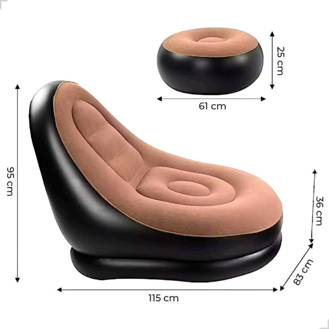 Lazy Bag Fotelja sa Tabureom – Ergonomska Fotelja za Maksimalnu Udobnost