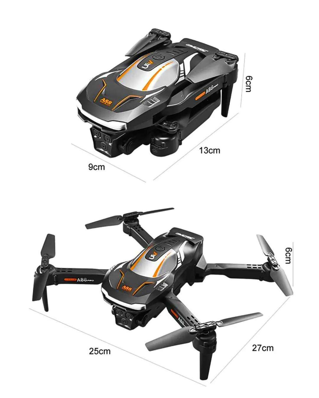 Dron A88 sa HD kamerom i WiFi kontrolom – Sklopivi Mini Dron za Snimanje iz Vazduha