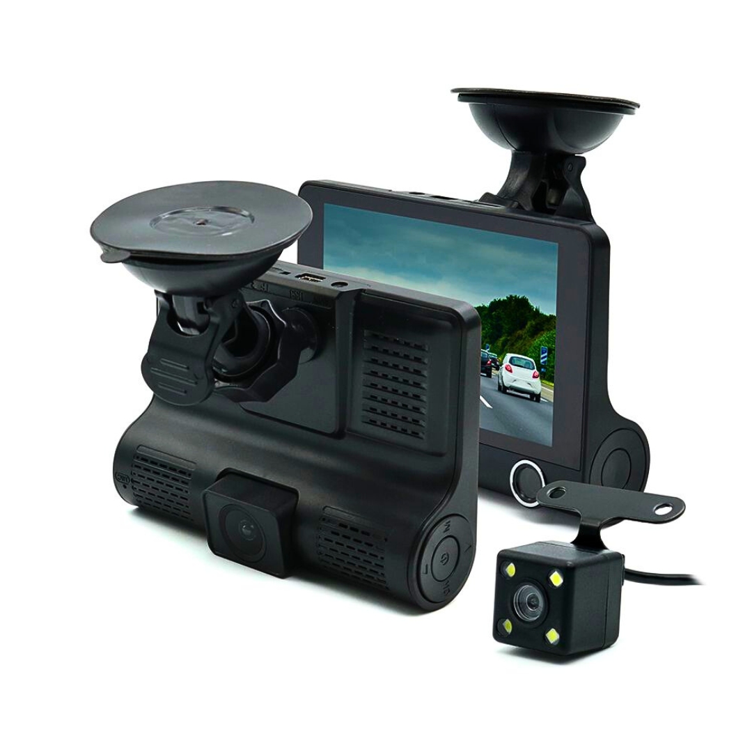 Auto Kamera 3U1 FULL HD 1080p – Prednja i Zadnja Kamera | Noćni Vid & Parking Mod