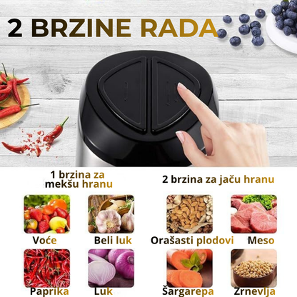 Električni secko za meso i povrće 3L – brzo seckanje bez napora