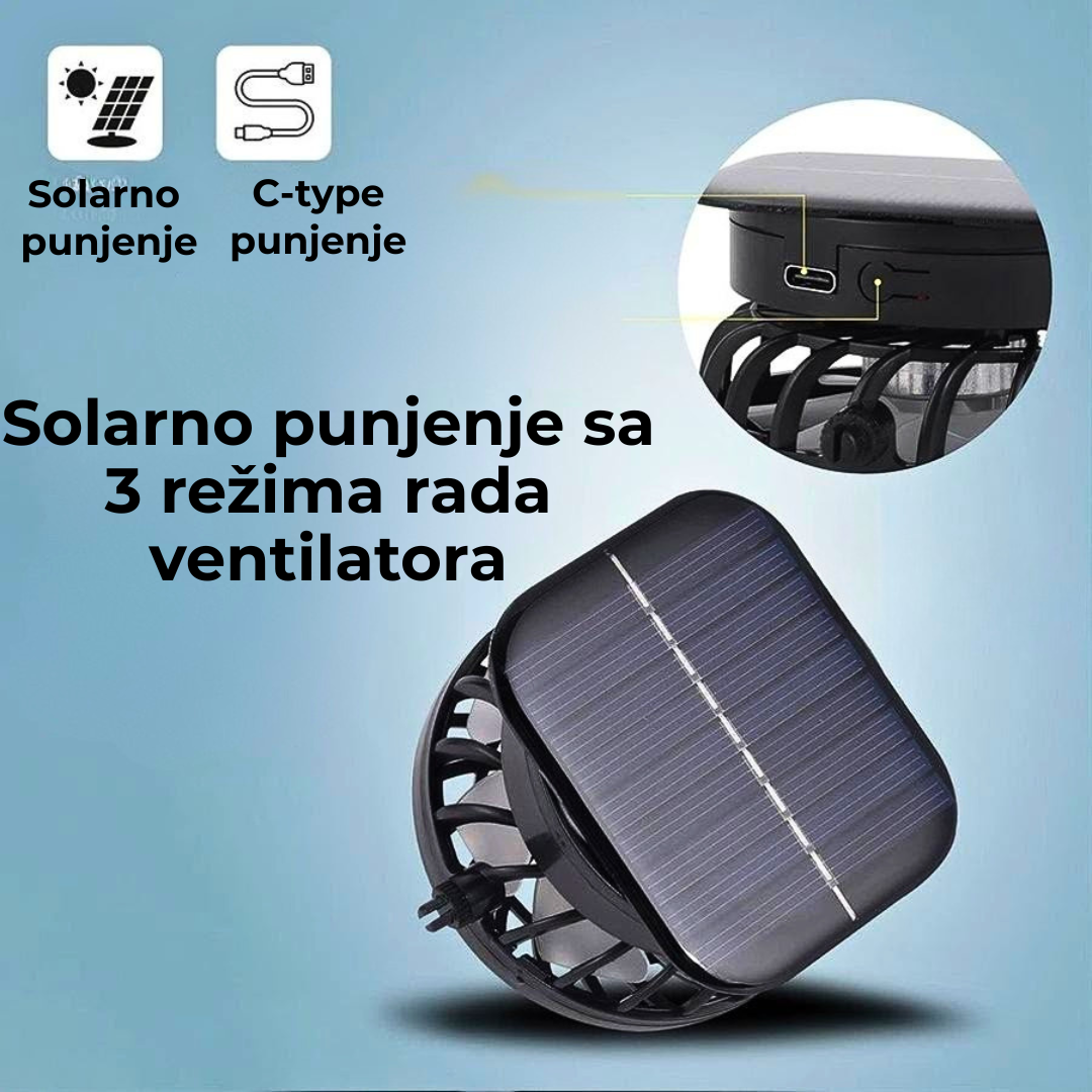 Šešir sa ventilatorom i solarnim punjenjem –za ribolov, kampovanje i rad na suncu