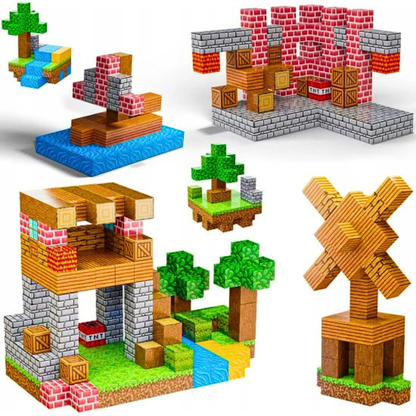 Minecraft Magnetne Kocke za Gradnju (100 delova) – STEM Edukativna Igračka za Decu