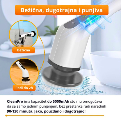 9u1 Električna Četka za Dubinsko Čišćenje – Teleskopska Drška, 25W, Bežična