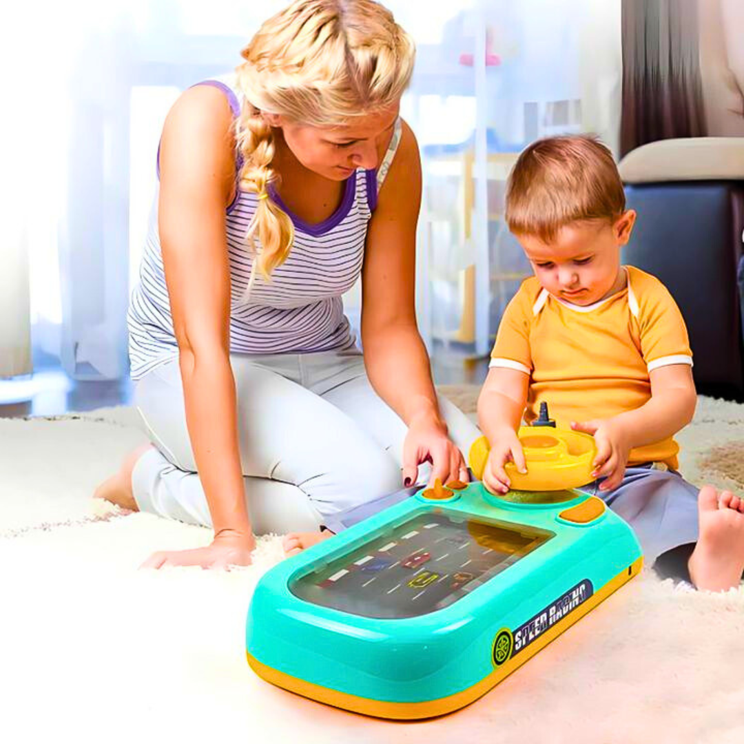 Dečija Trkačka Konzola sa Volanom – Interaktivna Auto Trka Igračka