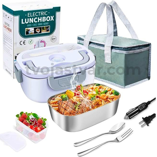 Električni Lunch Box za Zagrevanje Hrane – Prenosna Kutija za Topao Obrok (Auto + Struja)