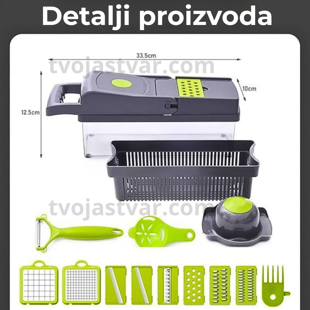 Multifunkcionalni Secko za Povrće 14u1 – Brzo Sečenje, Rendanje i Kockanje Bez Nereda u Kuhinji