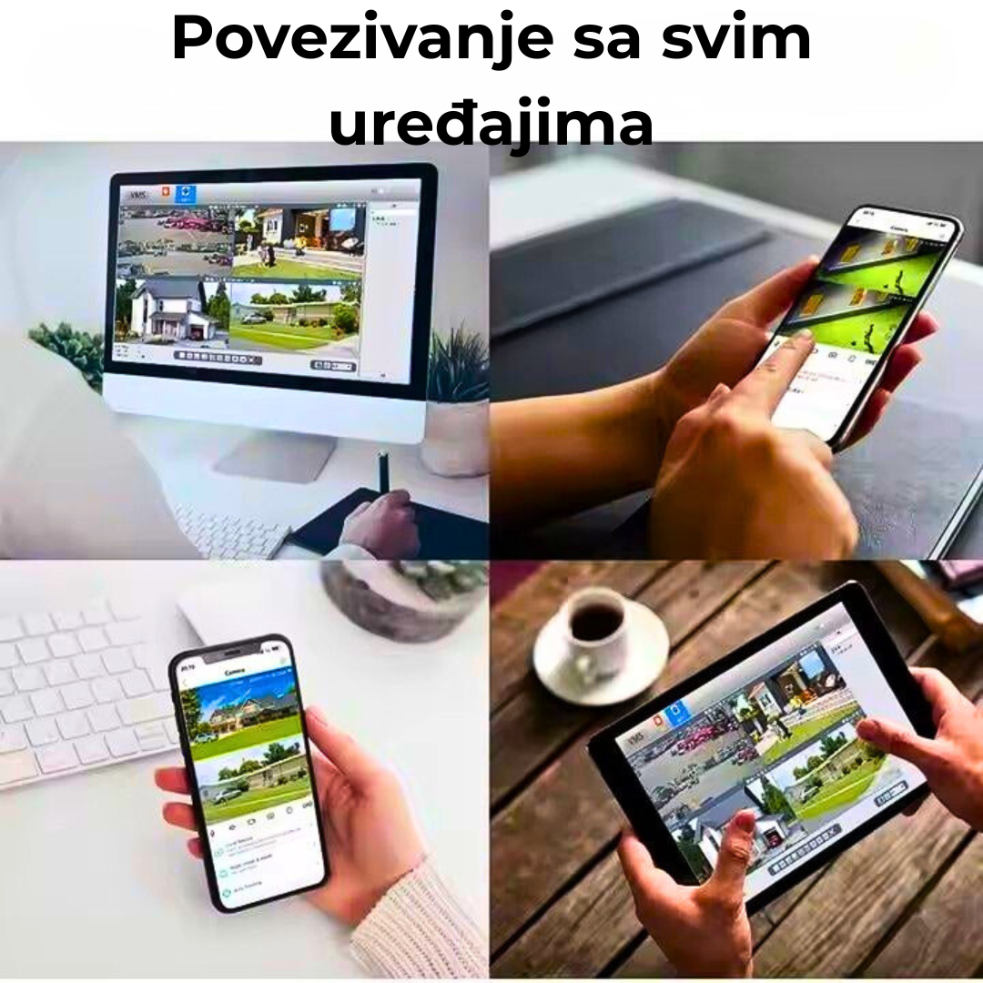 WiFi PTZ Sigurnosna Kamera sa 3 Kamere – 360° Nadzor, Noćni Vid, Detekcija Pokreta