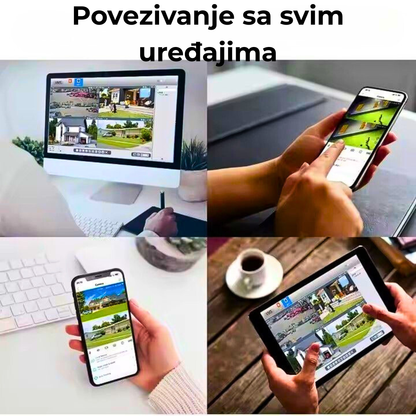 WiFi PTZ Sigurnosna Kamera sa 3 Kamere – 360° Nadzor, Noćni Vid, Detekcija Pokreta