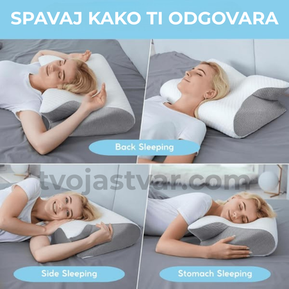Ergonomski ortopedski jastuk od memorijske pene za vrat i kičmu