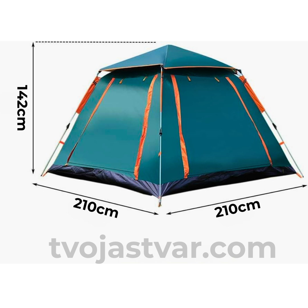 Šator za ribolov i kampovanje 210x210x142cm – Vodootporan, UV zaštita, brza montaža