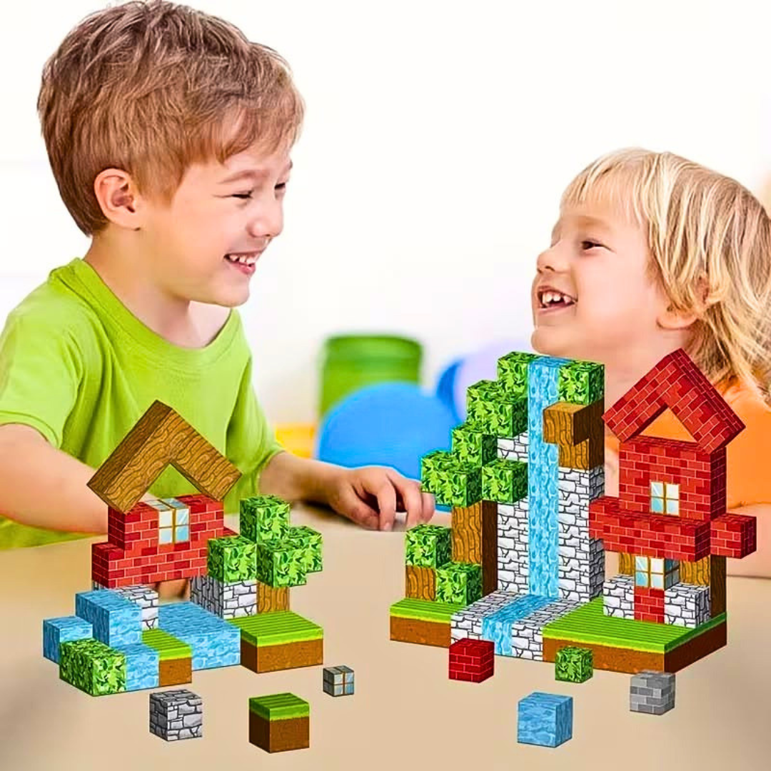 Minecraft Magnetne Kocke za Gradnju (100 delova) – STEM Edukativna Igračka za Decu