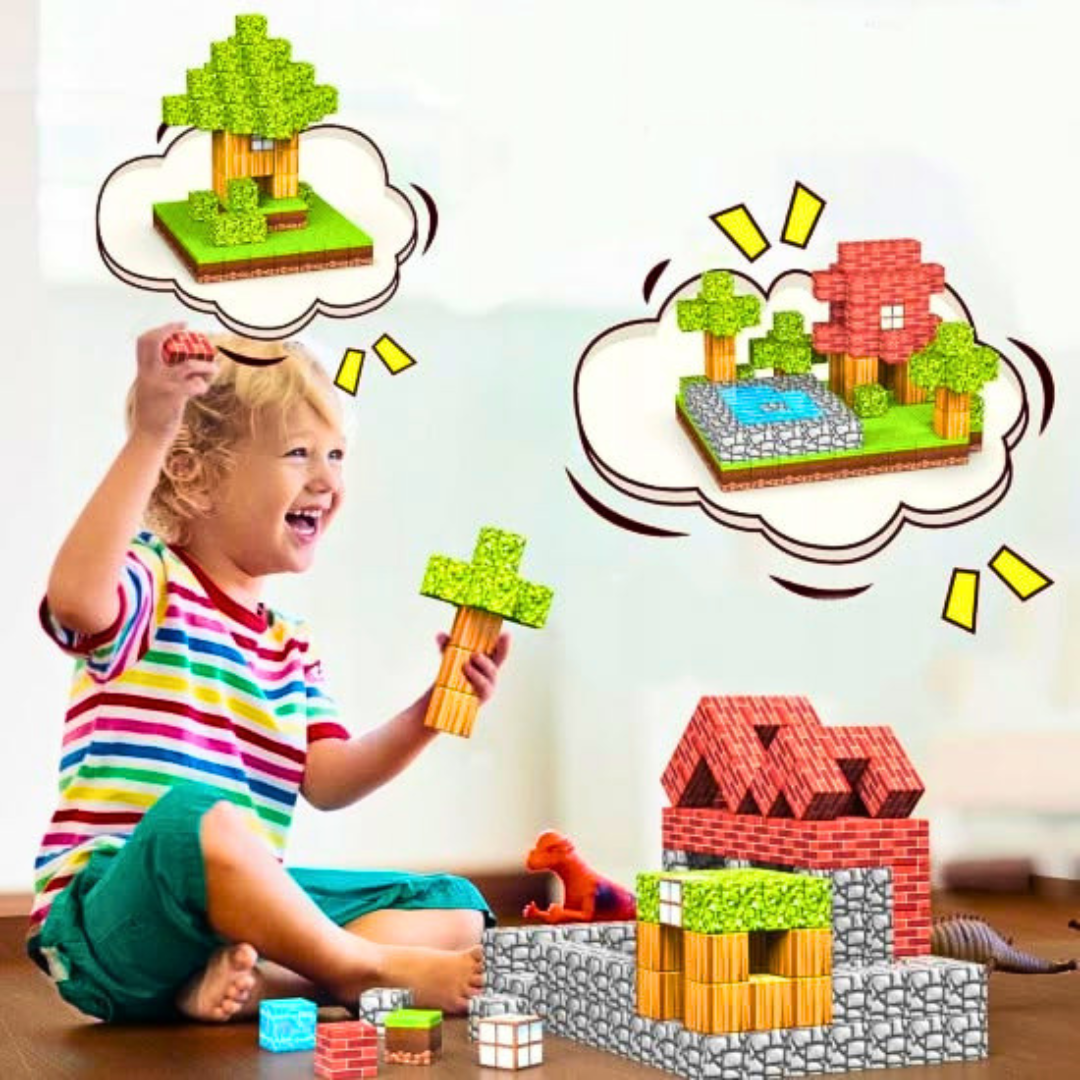 Minecraft Magnetne Kocke za Gradnju (100 delova) – STEM Edukativna Igračka za Decu